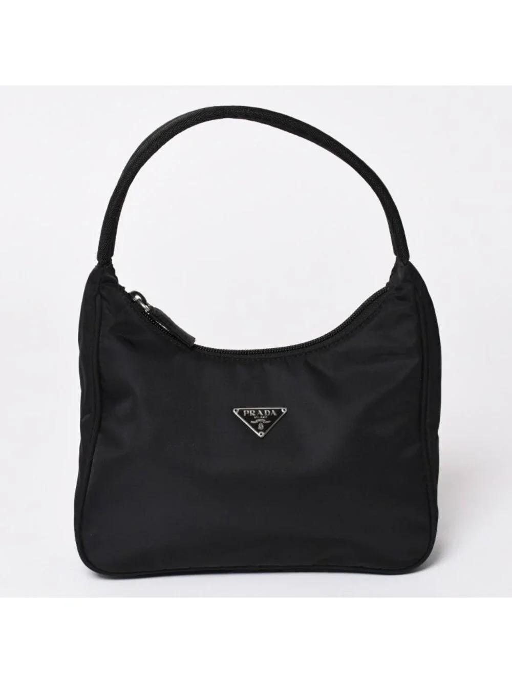 Prada Hobo Handbag Nylon Black